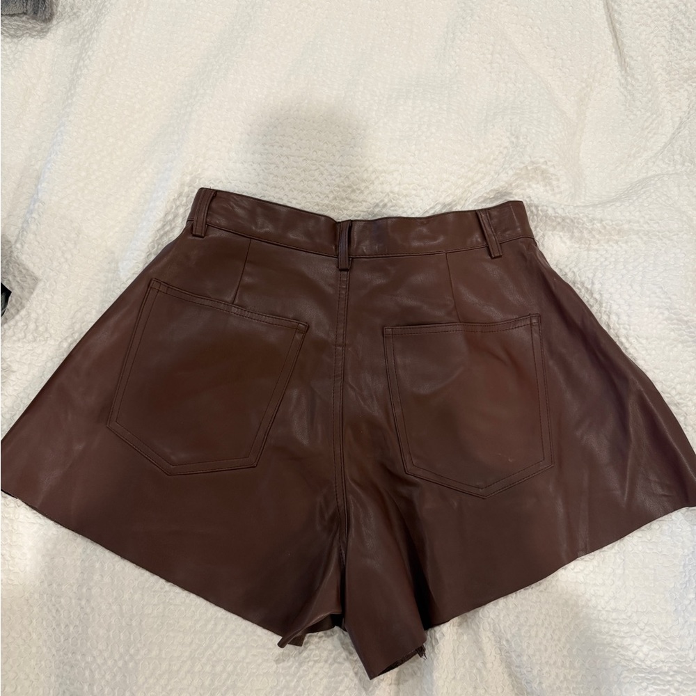 Leather shorts brown 26 WeWoreWhat - Picture 4 of 4